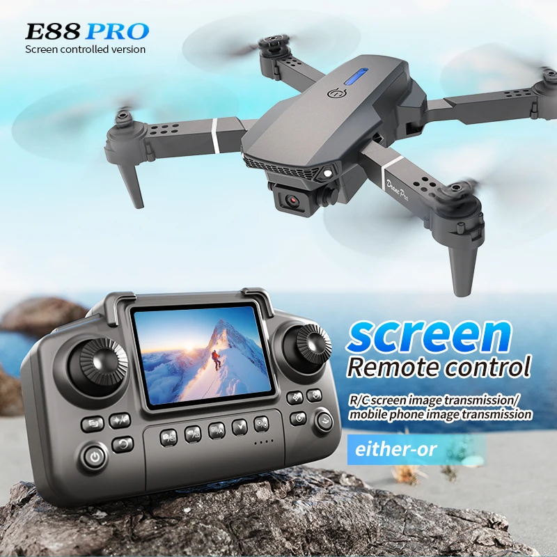 Rc Hobby Grade Helicopter - Profesjonalny dron E88 PRO z ekranem